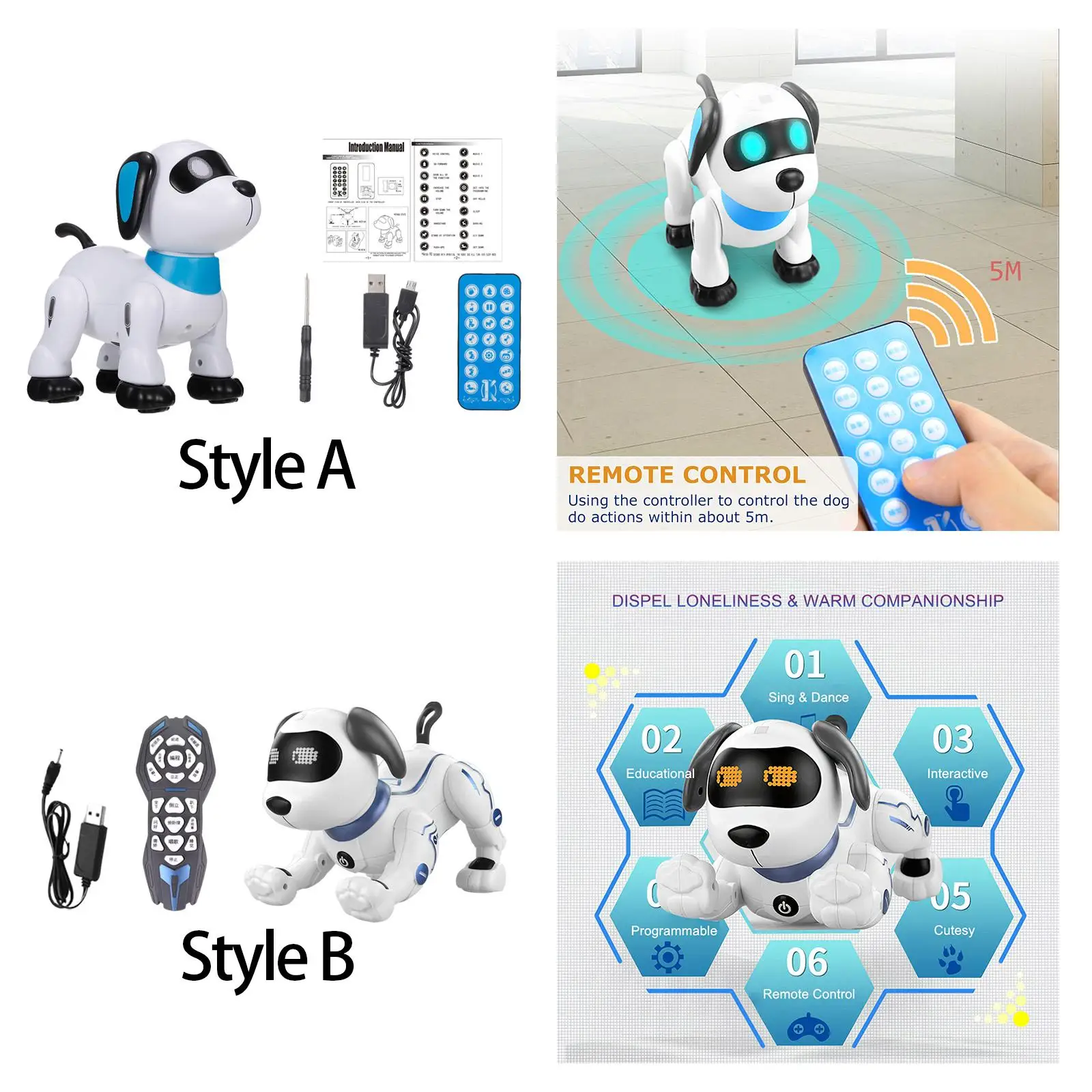 

Remote Control Robotic Dog Smart Walking RC Stunt Robot Toys Robotic Pets Electronic Pets for Children Girls Kids Holiday Gifts
