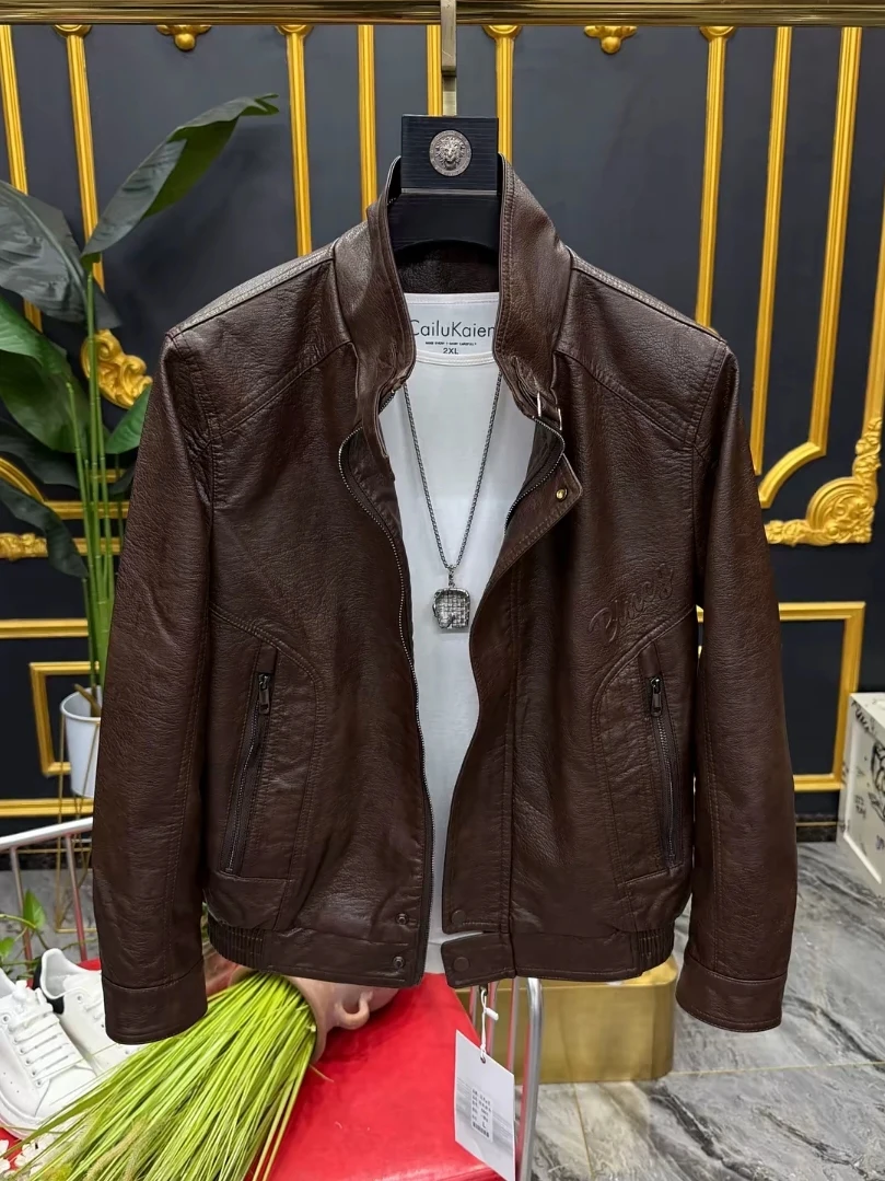 

New Men's Spring Autumn Stand Collar Jacket Casual Fashionable Versatile High-End Feeling Handsome Style Standard Fit Busines...