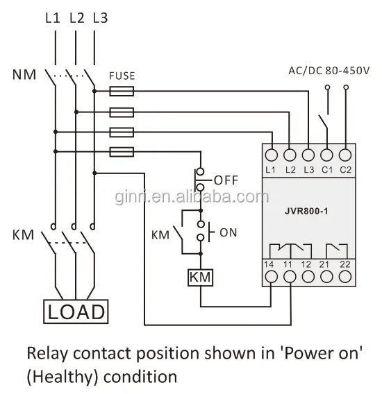 JVR800-2 디지털 위상 순서 전압 모니터 릴레이 카운트 다기능 보호 장치 LCD 화면 디스플레이 포함