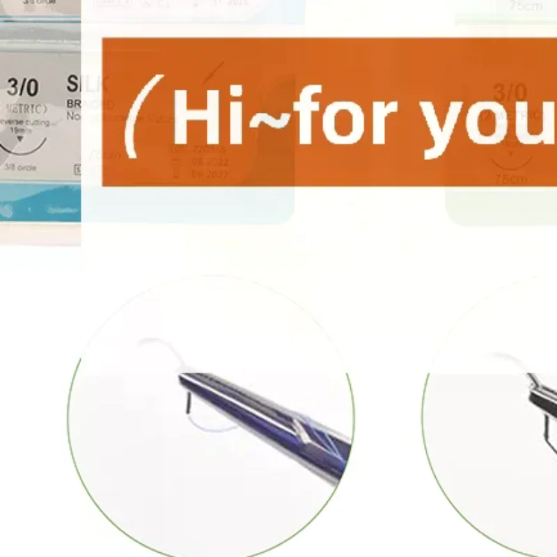 10Pcs 2.0/3.0/4.0 Silk Nylon Monofilament  Thread Needle Surgical Suture Training Thread Suture Practice Kit