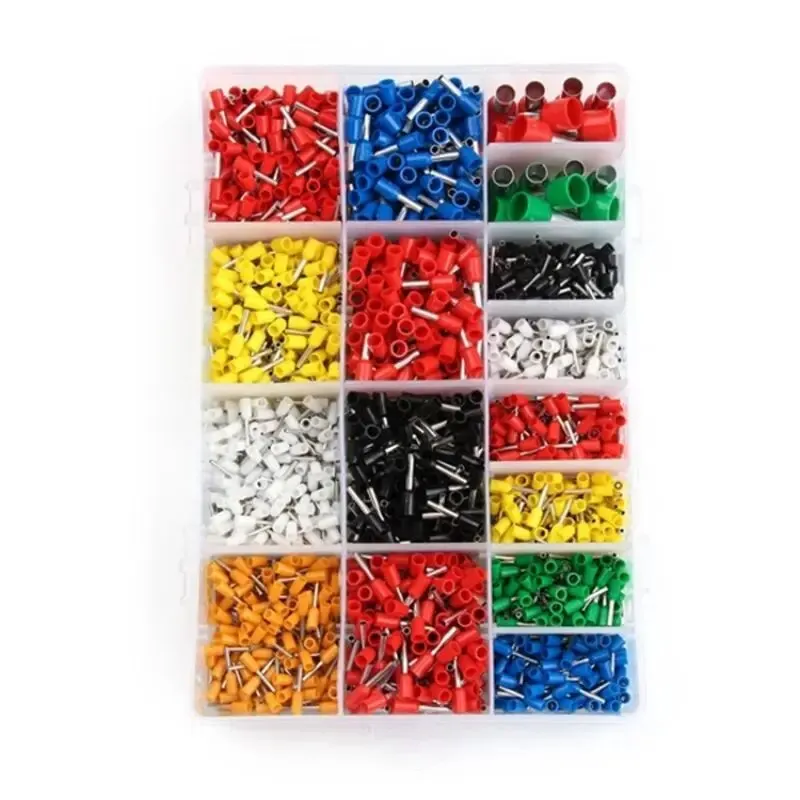 2120 PCS Cord End Copper Electric Wire Crimp Connectors Insulated Cord Pin End Terminals Kit 22AWG-5AWG with Box