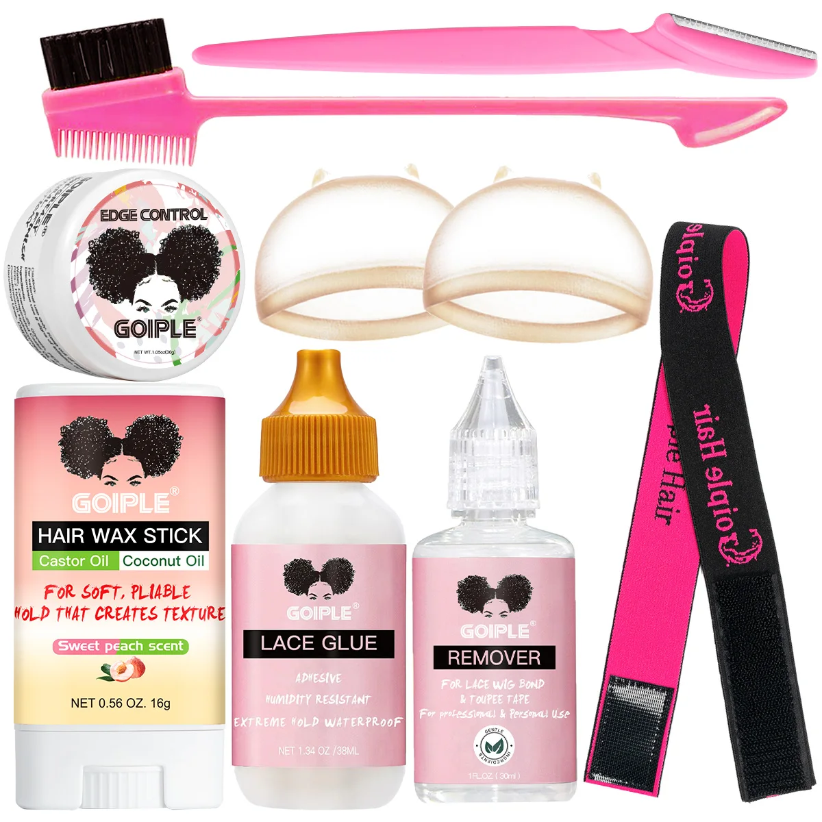 Valentine's Day Hairstyle Shaping Kit Long-lasting Smoothing Styling Wax Stick Edge Control Gel Lace Wig Glue and Wig Adhesives