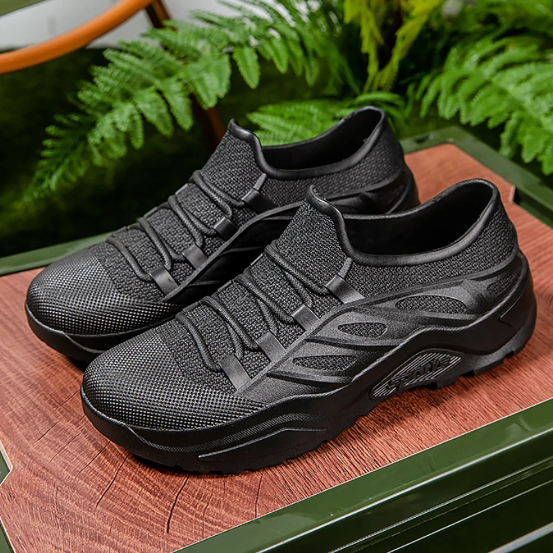 

Men's Low Top Rain Shoes Outdoor Non-slip Rain Boots Fashion Waterproof Shoes for Men Wear-resistant Kitchen Garden Work Shoes