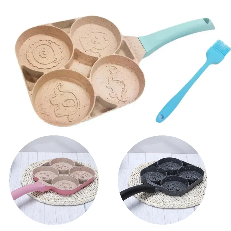 

4-hole non-stick animal pancake mold frying pan for kids breakfast gas stove induction cooker