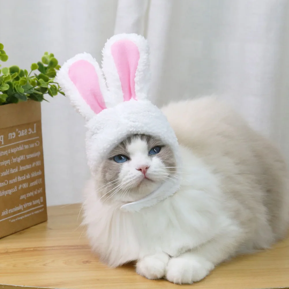 

4Pcs Adorable Pet Hat Rabbit Shaped Dog Cat Costume Headdress Warm Comfortable Party Dress Up Headwear Pet Hat