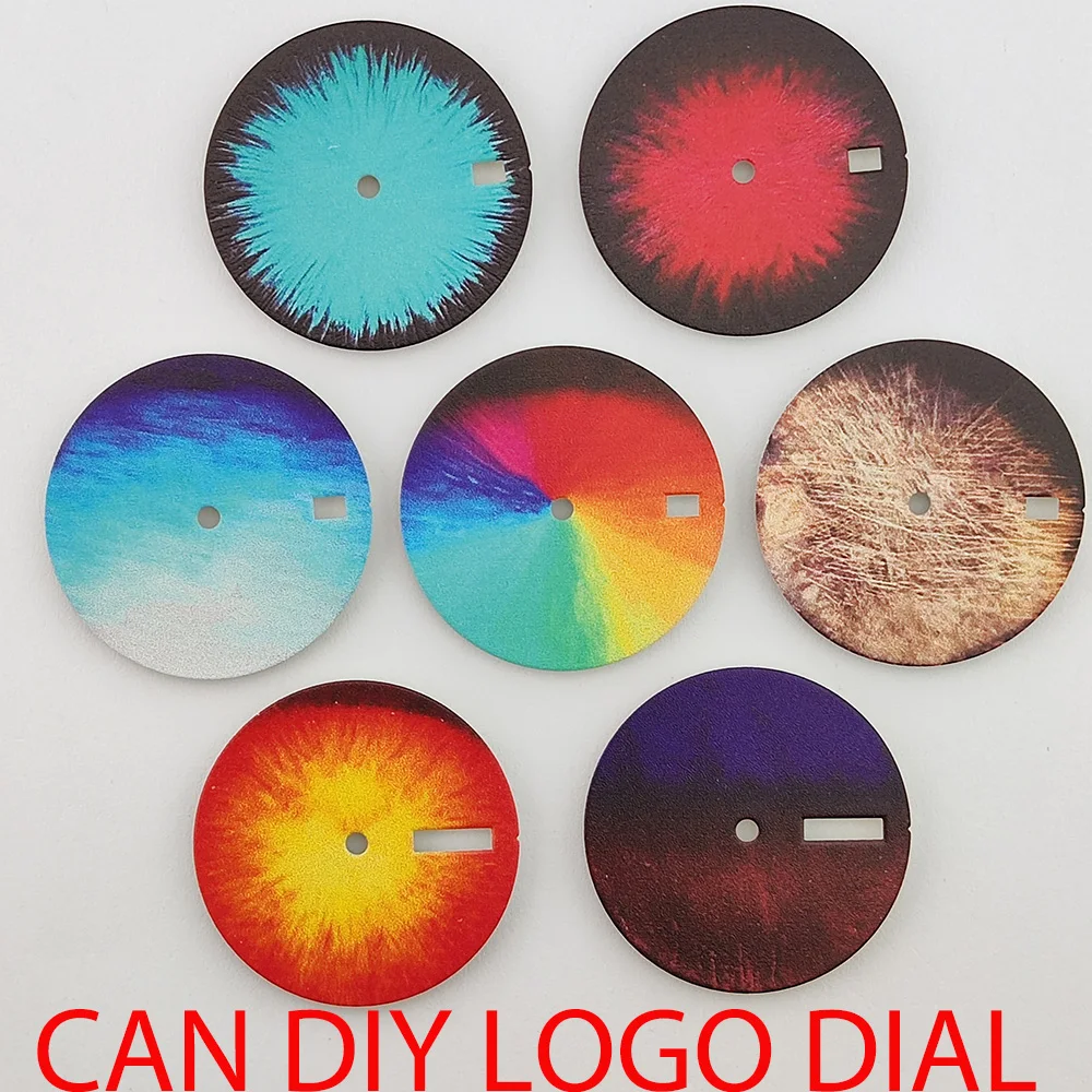 28.5mm dial NH35 dial gradient can be customized logo, suitable for NH35/NH36/NH34 movement and men's watch replacement accessor