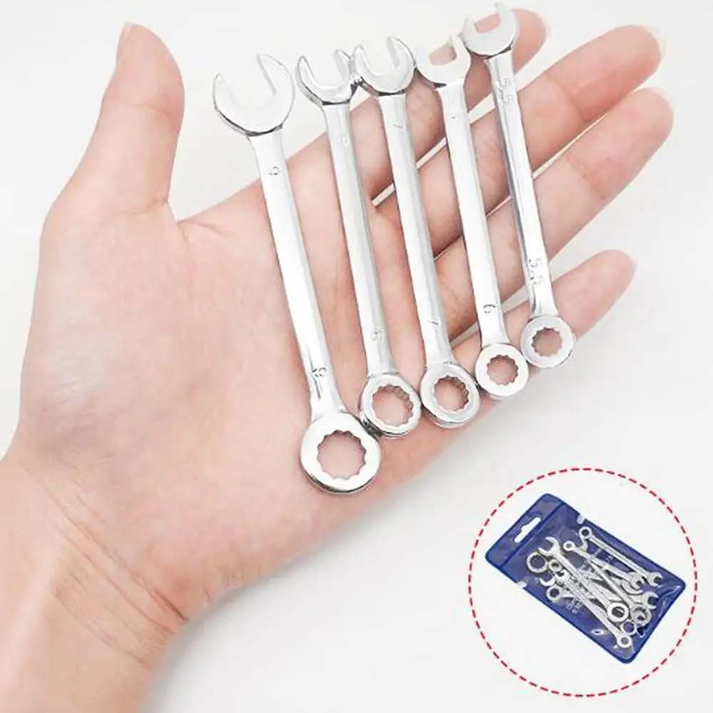 Set di mini chiavi da 10 pezzi Set di chiavi combinate con chiave aperta