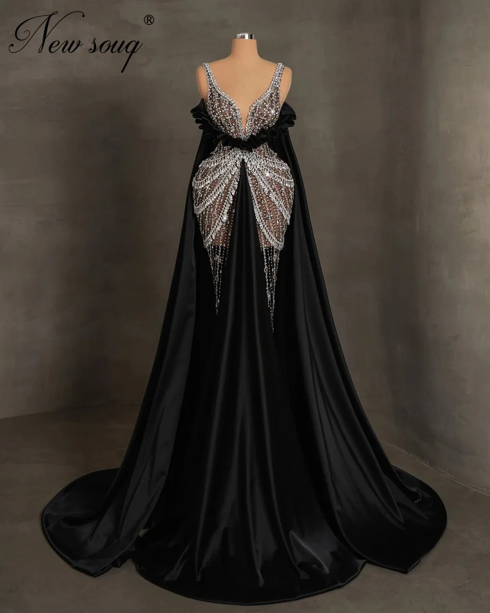 

New 2024 Sliver Stones Evening Dresses Black Illusion Formal Celebrity Dress Beadeds Crystals Cocktail Party Gowns Vestidos Gala