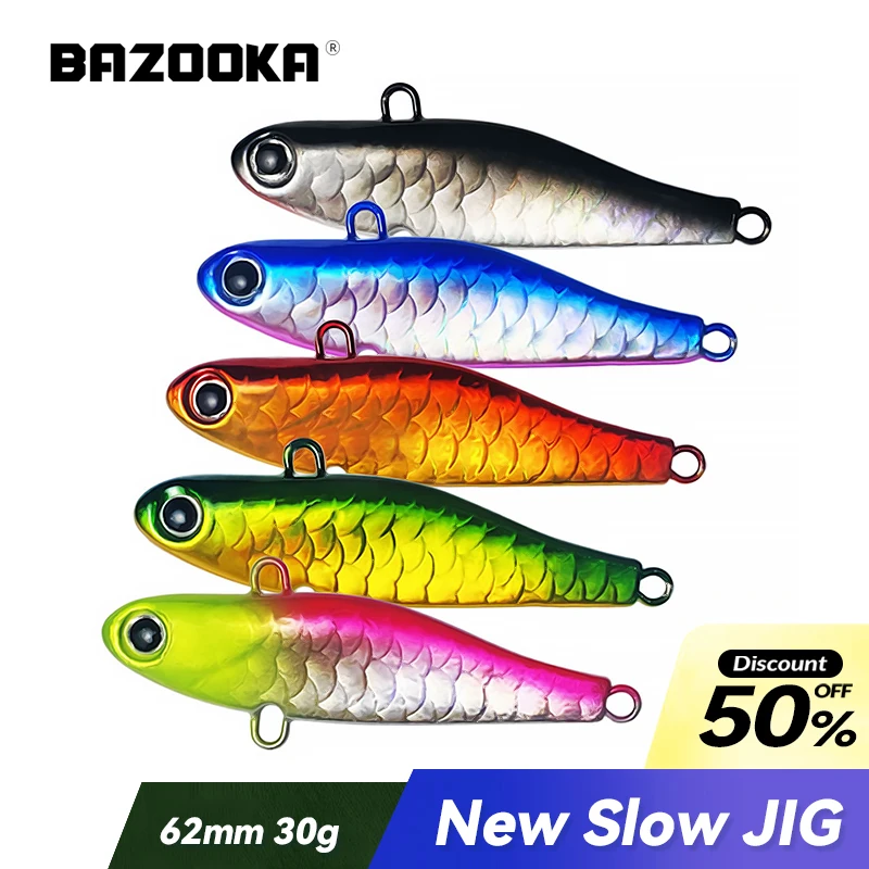 

Bazooka Slow Jig VIB Fishing Lure Jigging Hard Lead Metal Sinking Jighead Bionics Boat ass Trout Spoon Casting Pike Shore Winter