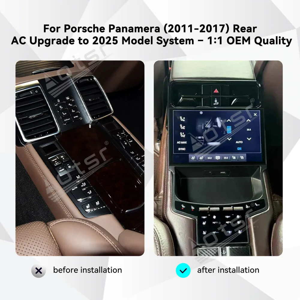 

Дисплей температуры на панели кондиционера для Porsche Panamera 2011~2017, задняя панель управления климат-контролем, аксессуары для развлечений и управления климатом.