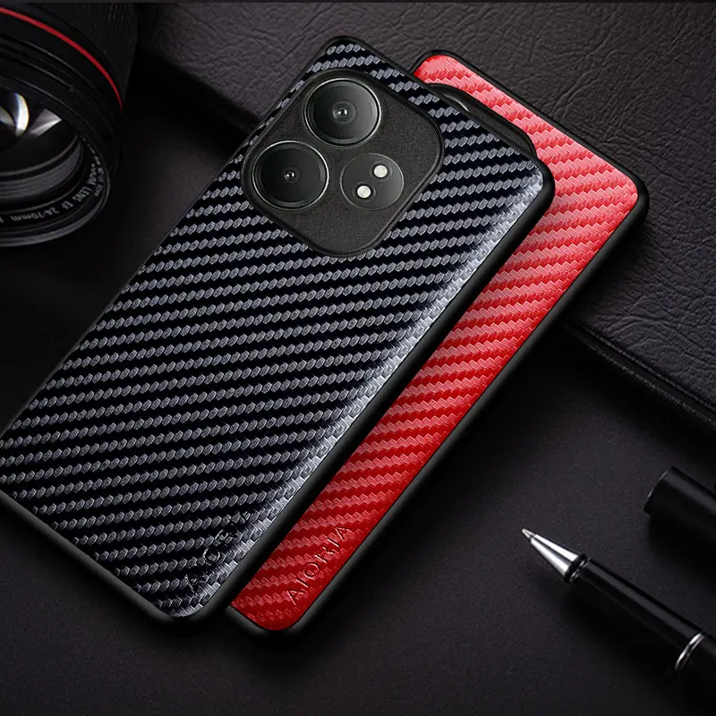 Carbon Fibre texture Phone Case for Realme GT Neo 6 SE 6T Fashion Design Soft Back Cover for Realme GT Neo 6 SE 6T Case