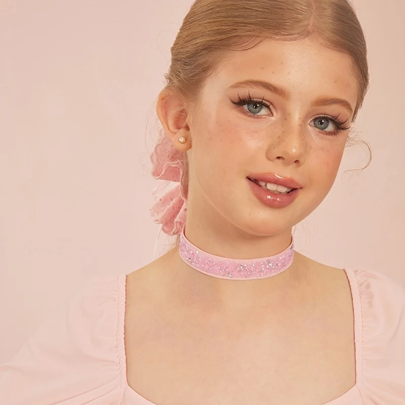 ZYM Latin Dance Accessories Girls Women Rhinestone Necklet Calf Ornament Elastic Necklace Competition Performance Costume V24818