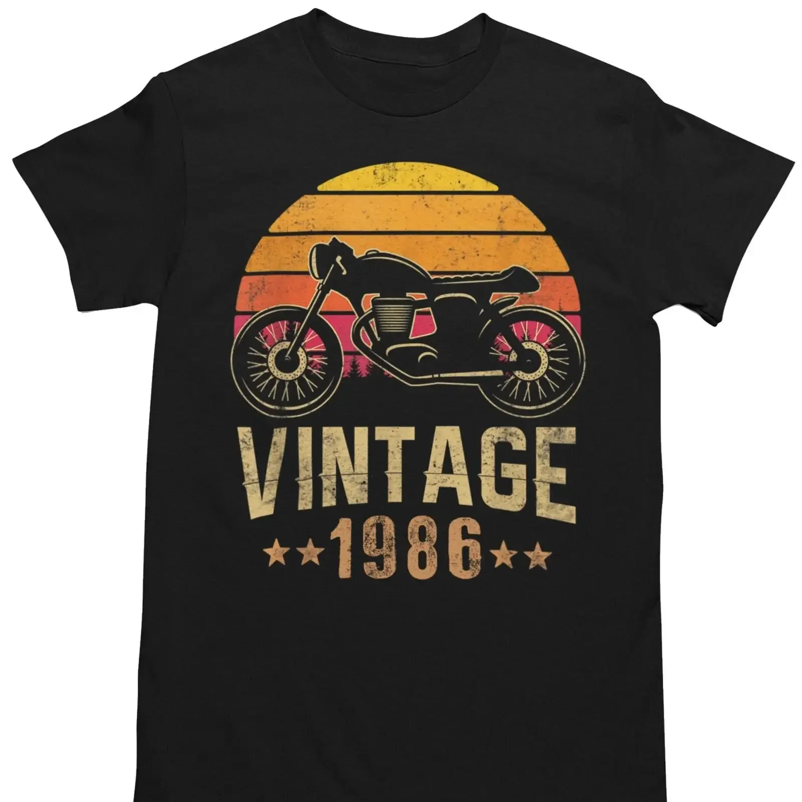 Vintage 1986 40 Geburtstag T Shirt Herren Motorrad Biker Retro Geschenk vintage Washed Comfortable fashion graphic Casual