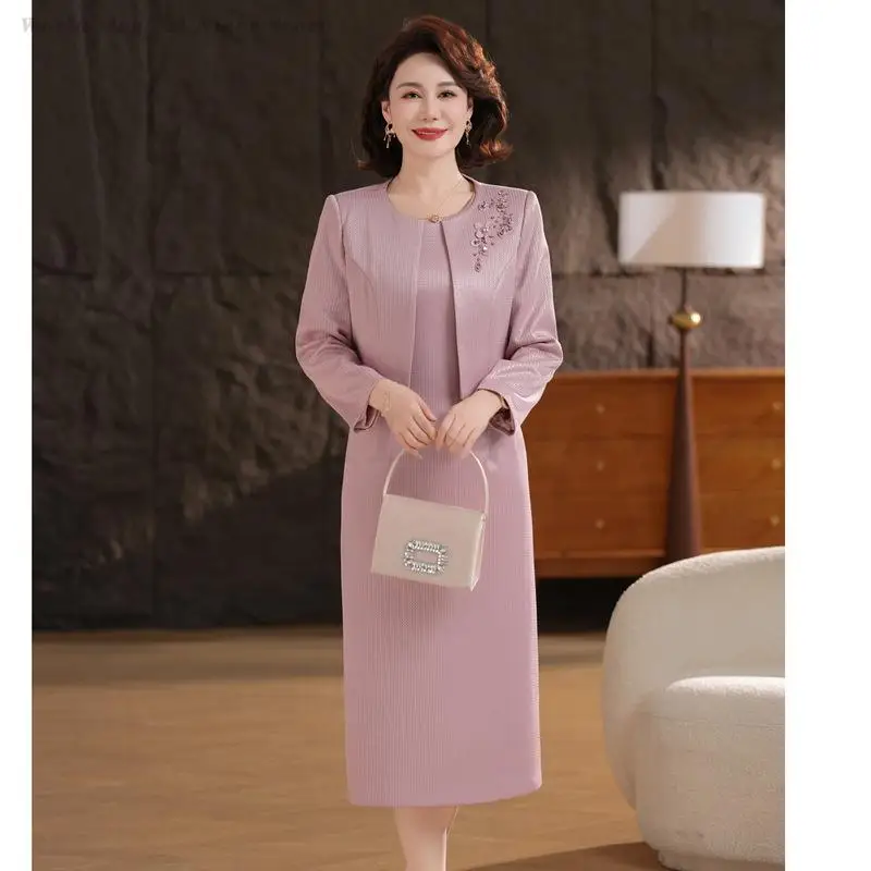 

Женский элегантный темпераментный комплект Ципао, свадебное платье невесты и матери, большие размеры, платье в стиле ретро, пальто, 2 предмета, костюм Cheongsam в китайском стиле