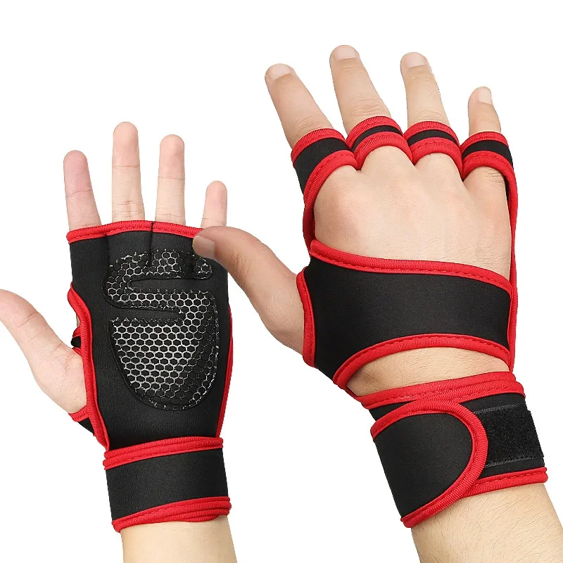 1 Pair -slip Sports Gym Fitness Gloves Shockproof Weight Lifting Training Glove Half Finger MTB Cycling Gloves for Men Women