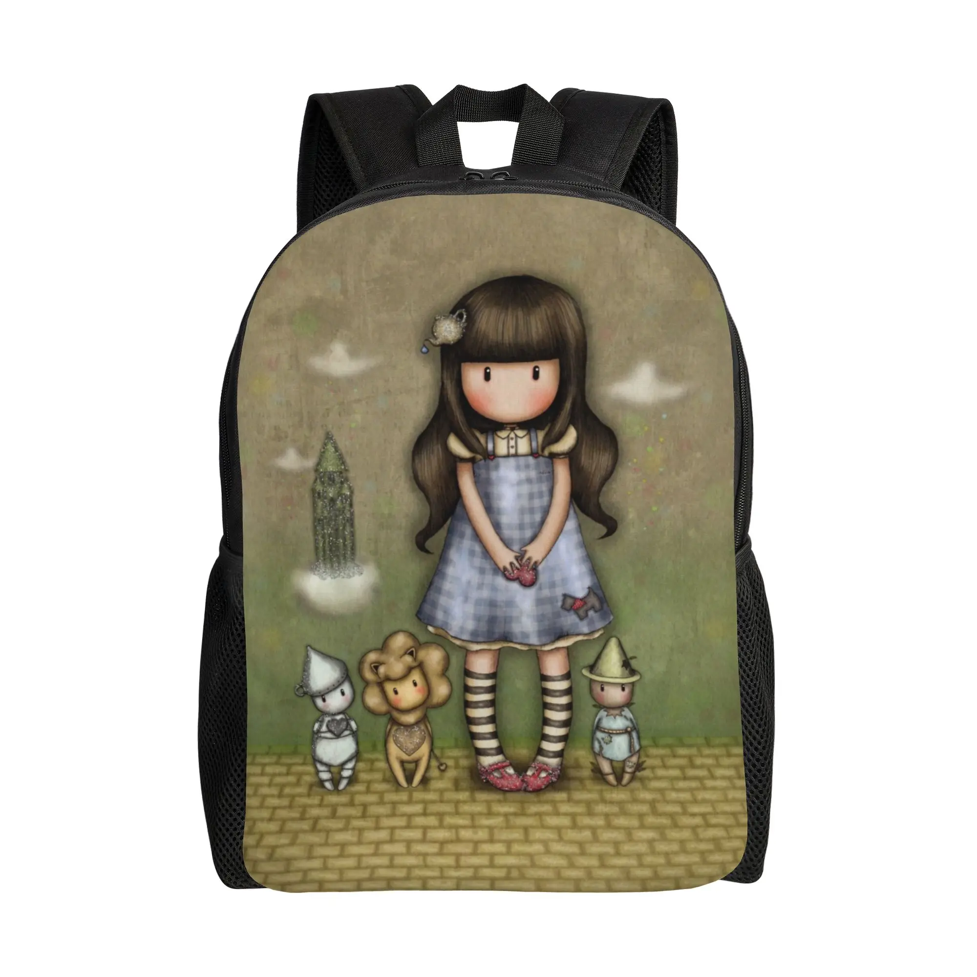 

Рюкзак S-Santoro G-Gorjuss Doll Teenage с карманом, стильный, милый, с мультяшным рисунком, для мужчин и женщин, для ноутбука, компьютера, холщовая сумка