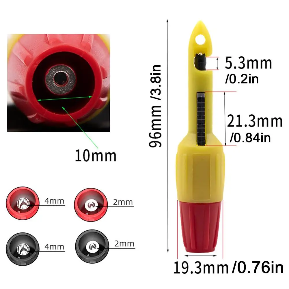 2pcs Insulation Wire Piercing Puncture Probe with 2mm/4mm Socket Test Hook Clip, Automotive Car Repair Test Probe