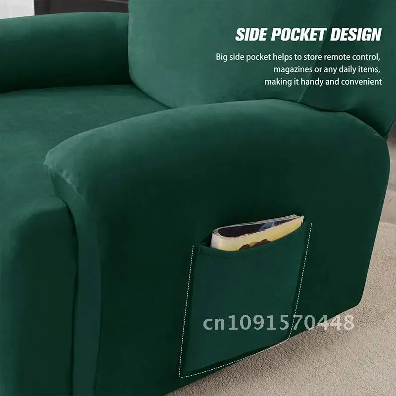 4 Pcs Split Recliner Sofa Cover Velvet Lazy Boy Armchair Covers Elastic Reclining Chair Covers Single Sofa Protector Slipcovers