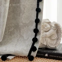 N3120Retro jacquard curtains light French American medieval style