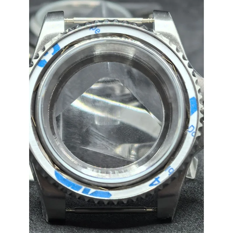 Stainless steel see-through flat mirror for GMT ring case 40mm for NH35/NH36 movement modification accessories