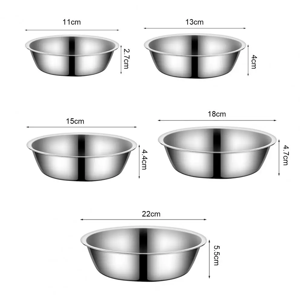Ciotola per animali domestici Design aperto in acciaio inossidabile superficie liscia resistente alla ruggine piatto per animali domestici ciotola