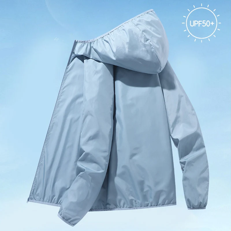 Summer UPF 50+ UV Sun Protection Skin Coats Men Ultra-Light Suncreen Sportswear Hooded Outwear Men Windbreaker Casual Jackets