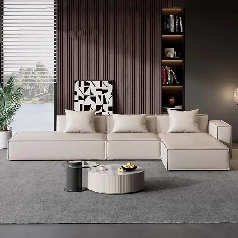 Nordic Lounge Sofa Living Room Minimalist Tofu Block Corner Sofa Elegant Modern Salon Canape De Luxe Moderne Home Furniture