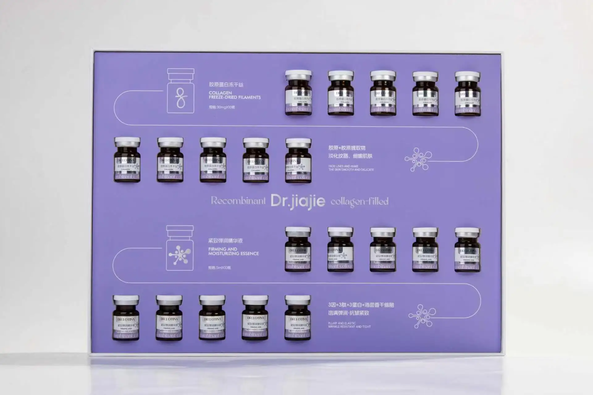 

Anti Wrinkle Instant Effective Result Collagen silk Peptide Serum Ampoule Rejuvenation Serum 10pairs Set With Free Device