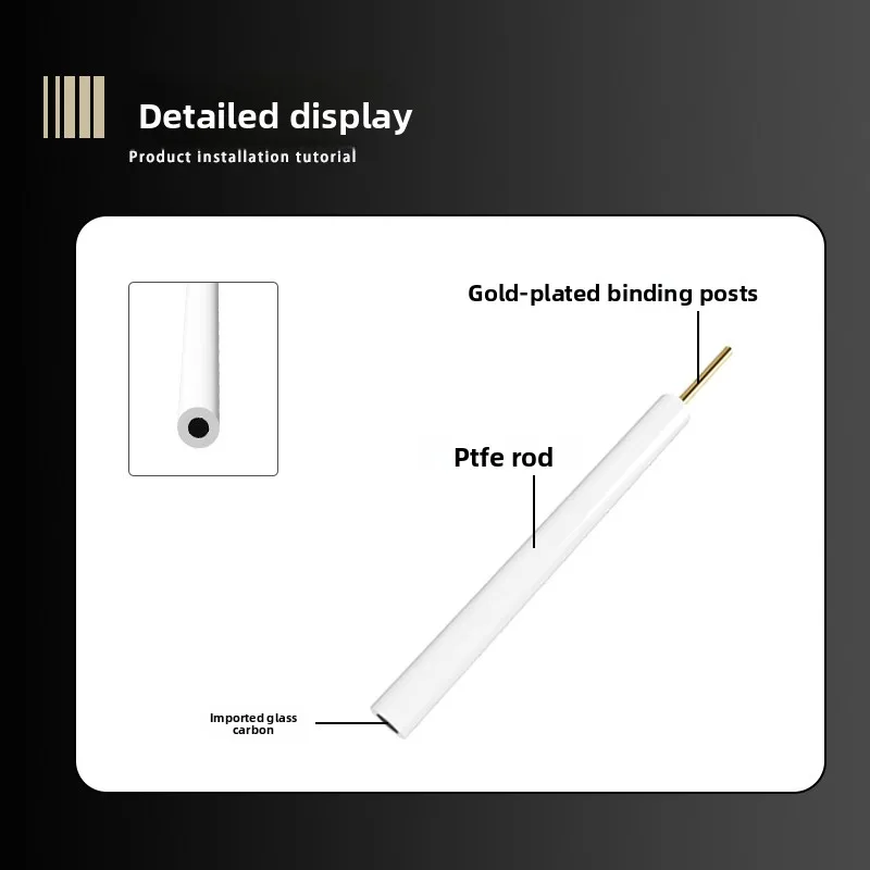 Glassy Carbon Electrode Set–Straight & L-Type Working/Auxiliary Electrodes, Imported GC, PTFE/PEEK Shaft for Electrochemical Lab