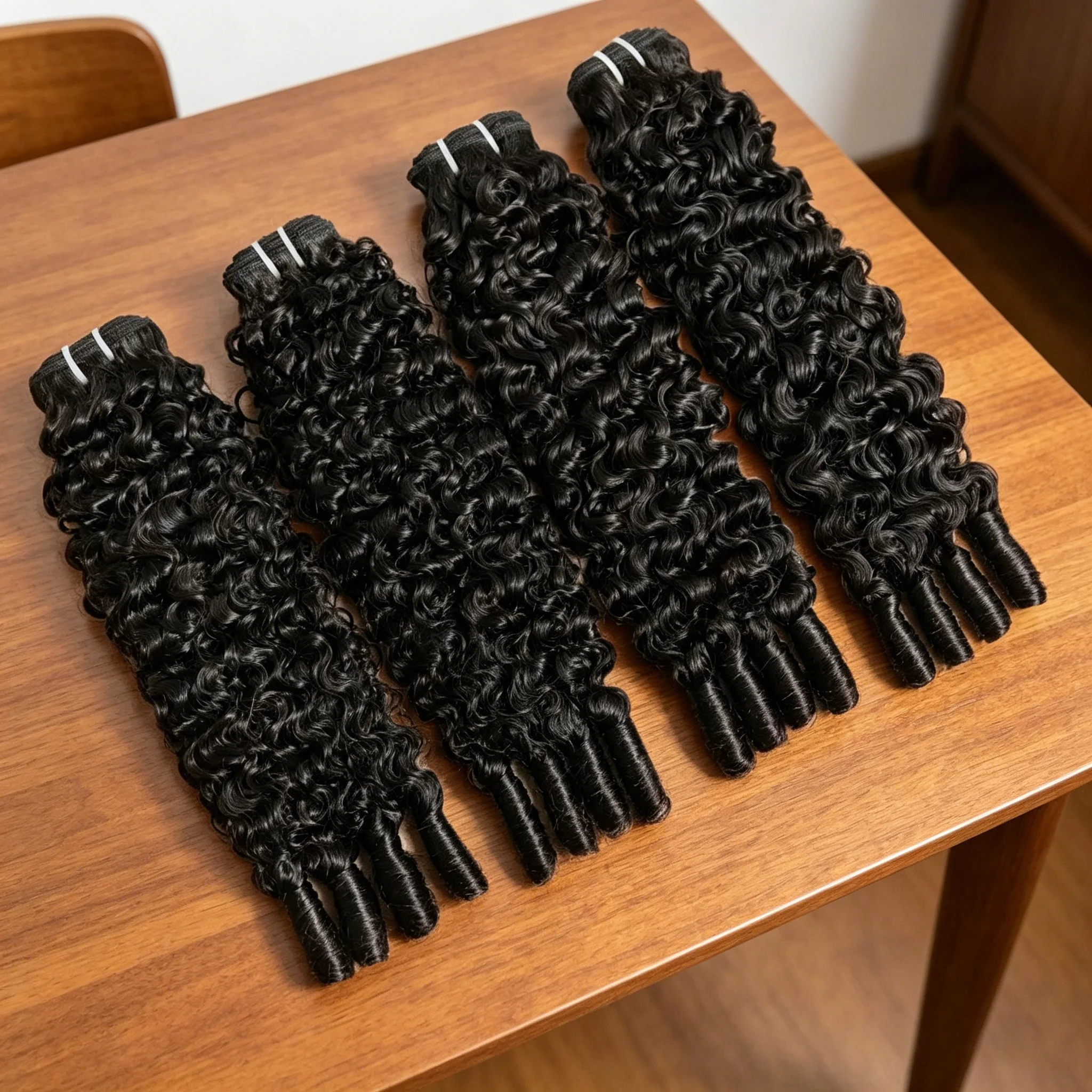 

32Inch Burmese Curly Hair Bundles Virgin Raw Human Hair Bundles Unprocessed Water Wave Curly Hair Weave Extensions For Women