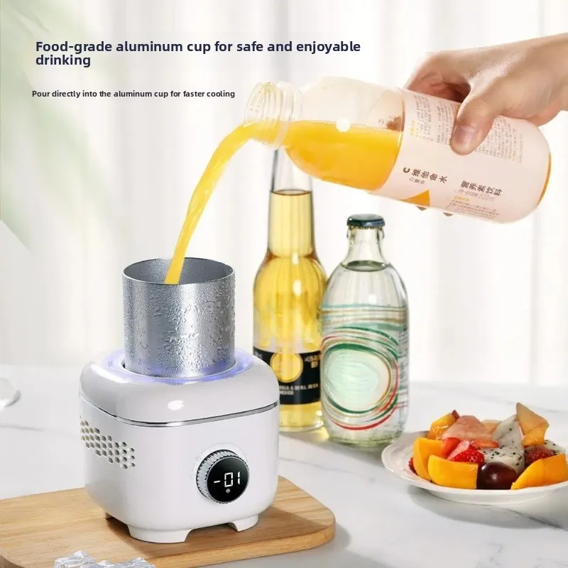 Digital Display Fast Cooling Cup Mini Beverage Cooler for Office Dormitory Chilled Milk Thermostat