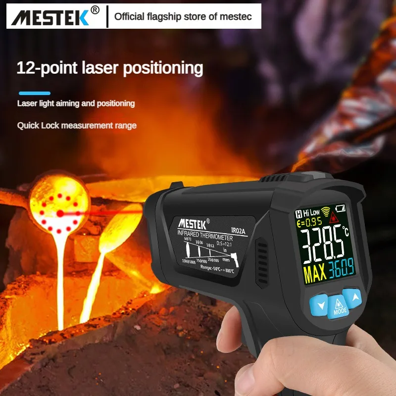 Termômetro Infravermelho Digital Pistola Pirômetro a Laser sem Contato Medidor de Temperatura Ferramentas Industriais Mestek-ir02c