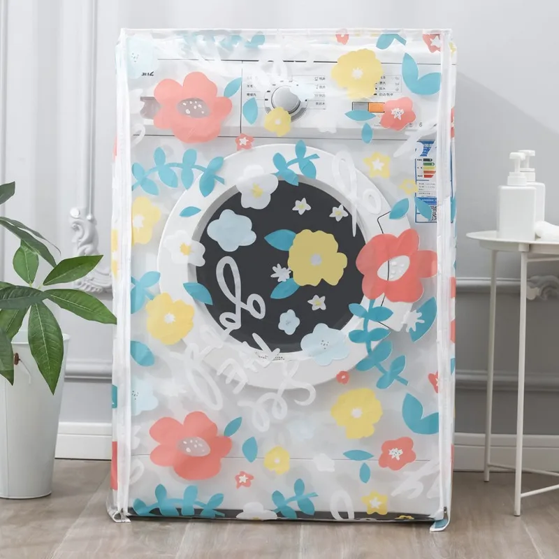 

Washing Machine Cover Transparent Sunscreen Dust Proof Cover Front Loading Washing Machine Home Laundry Accessories