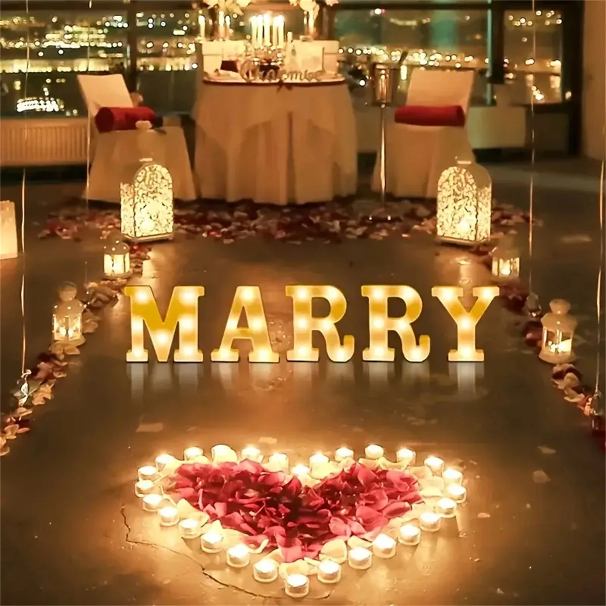 1 مصباح حروف LED مقاس 16 سم، ضوء ليلي بأحرف مضيئة وأرقام، مناسب للمنزل والبار والزفاف وديكور حفلات أعياد الميلاد #4