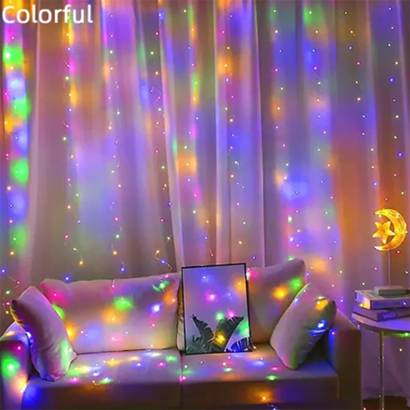 ستارة نافذة ضوء ليد ، زينة الكريسماس ، ضوء إكليل ، ريموت ، يو إس بي ، 5 فولت ، 3 × 3 متر ، مصابيح ليد ، جديدة ، #4