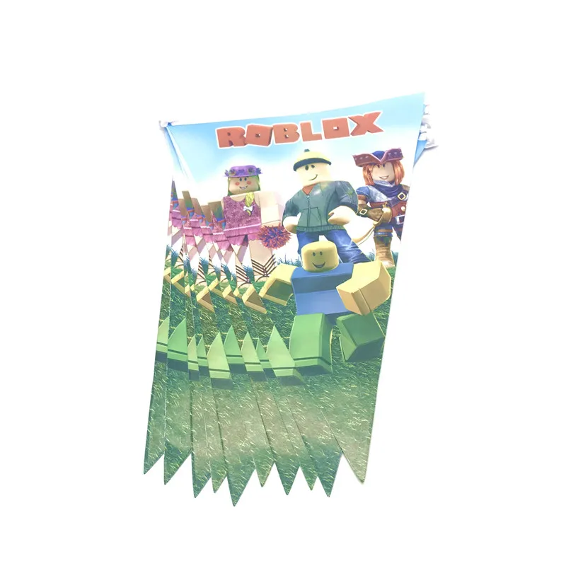 Ensemble de fournitures de fête d'anniversaire Roblox pour enfants, robot chaud, assiettes en papier Roblox, ballons standardisés, poulet britannique, décor de fête préChristophe