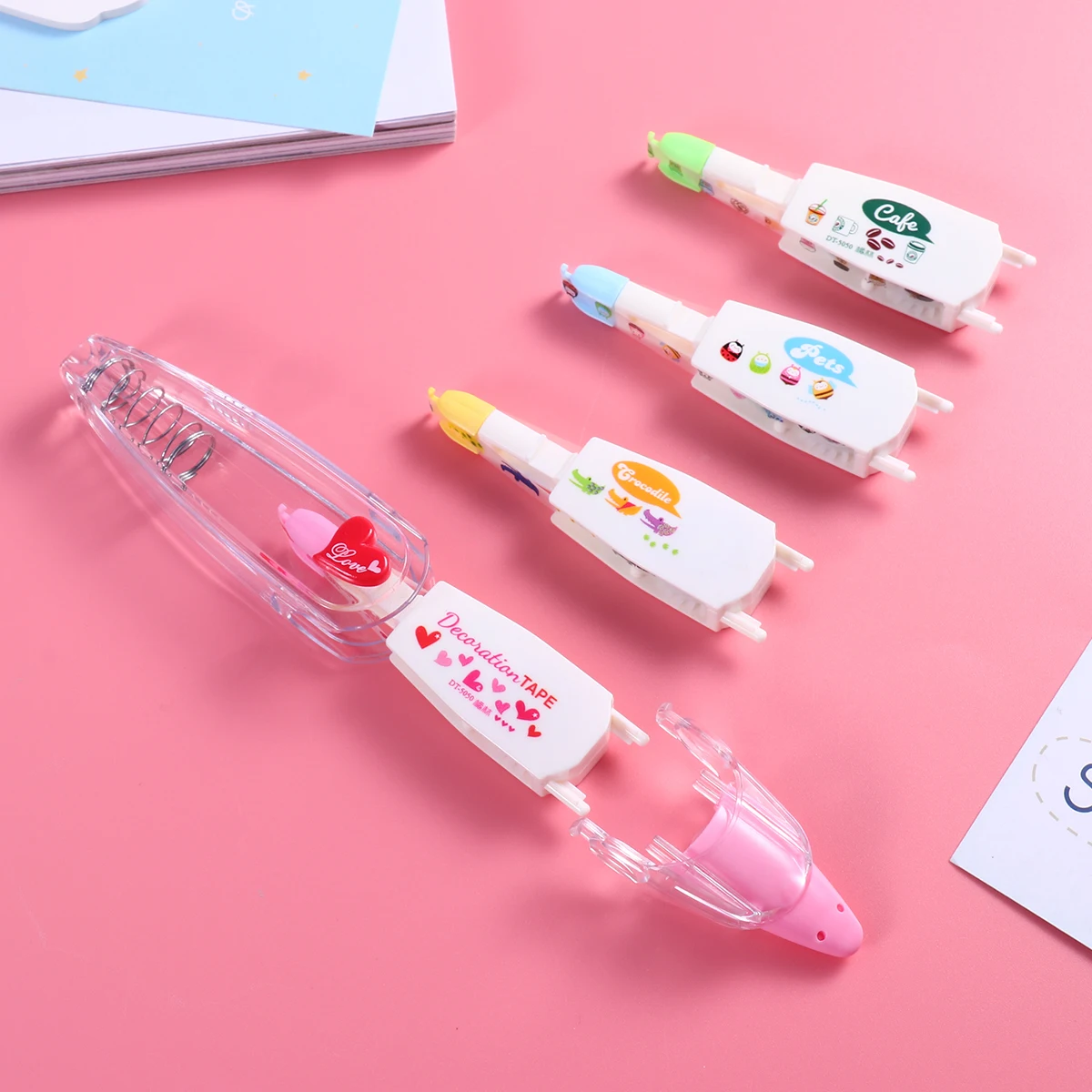 

Correction Tape Set Lovely Design Automatic Push Style School Supplies Kids Office Art Craft Use Student Stationery