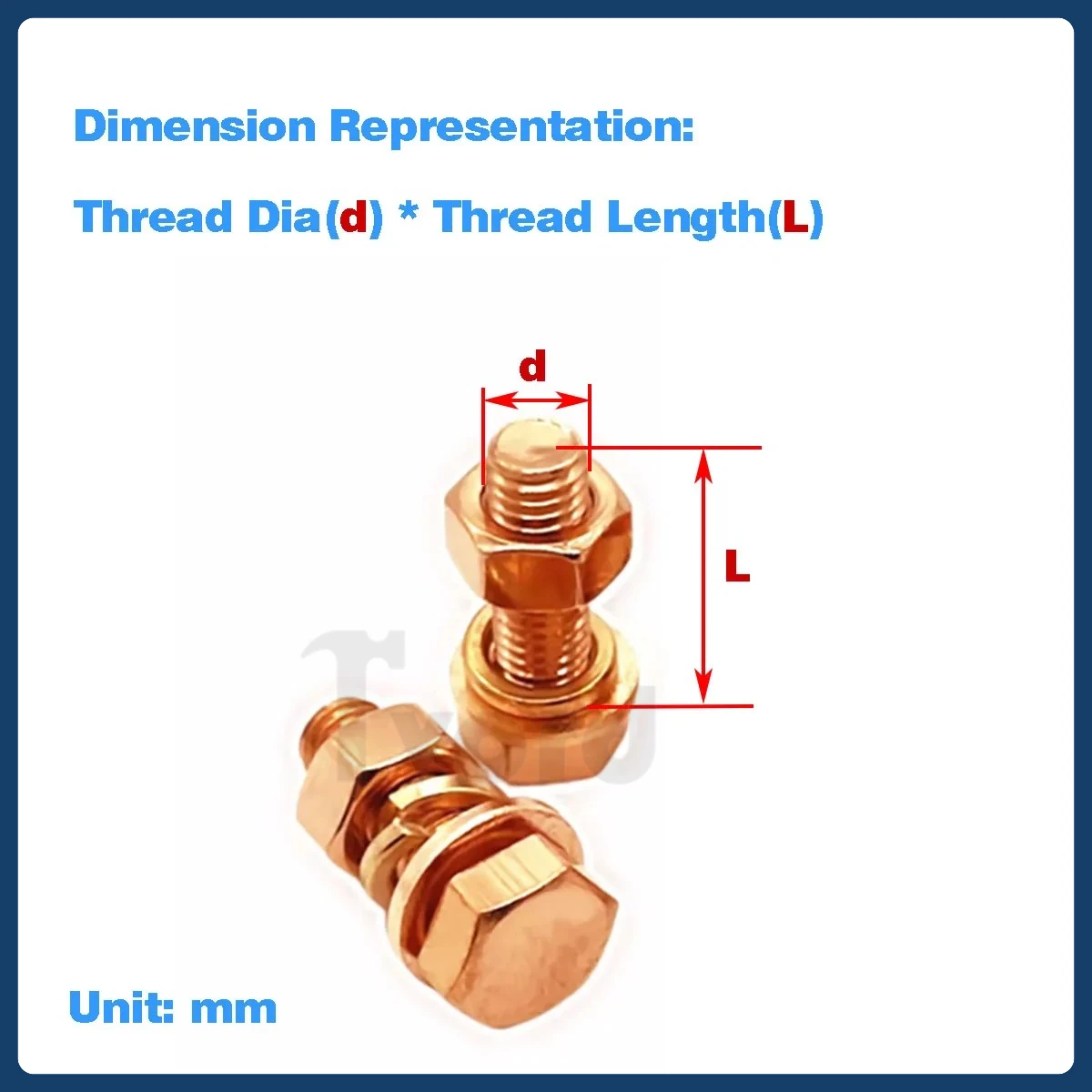 Red Copper Outer Hexagonal Screw Nut Flat Washer Set / Electrolytic Bolt M3-M8