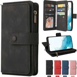 Zipper Wallet Case For Xiaomi Redmi Note 13 Pro 14S 5G 4G 15-Card Leather Cover For Redmi Note 13 14 15 Pro Plus 14C 15C Funda
