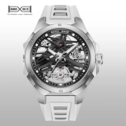 BEXEI Automatic  movement  mechanical men's watch luminous skeleton Synthetic sapphire waterproof business wrist watch news 9121