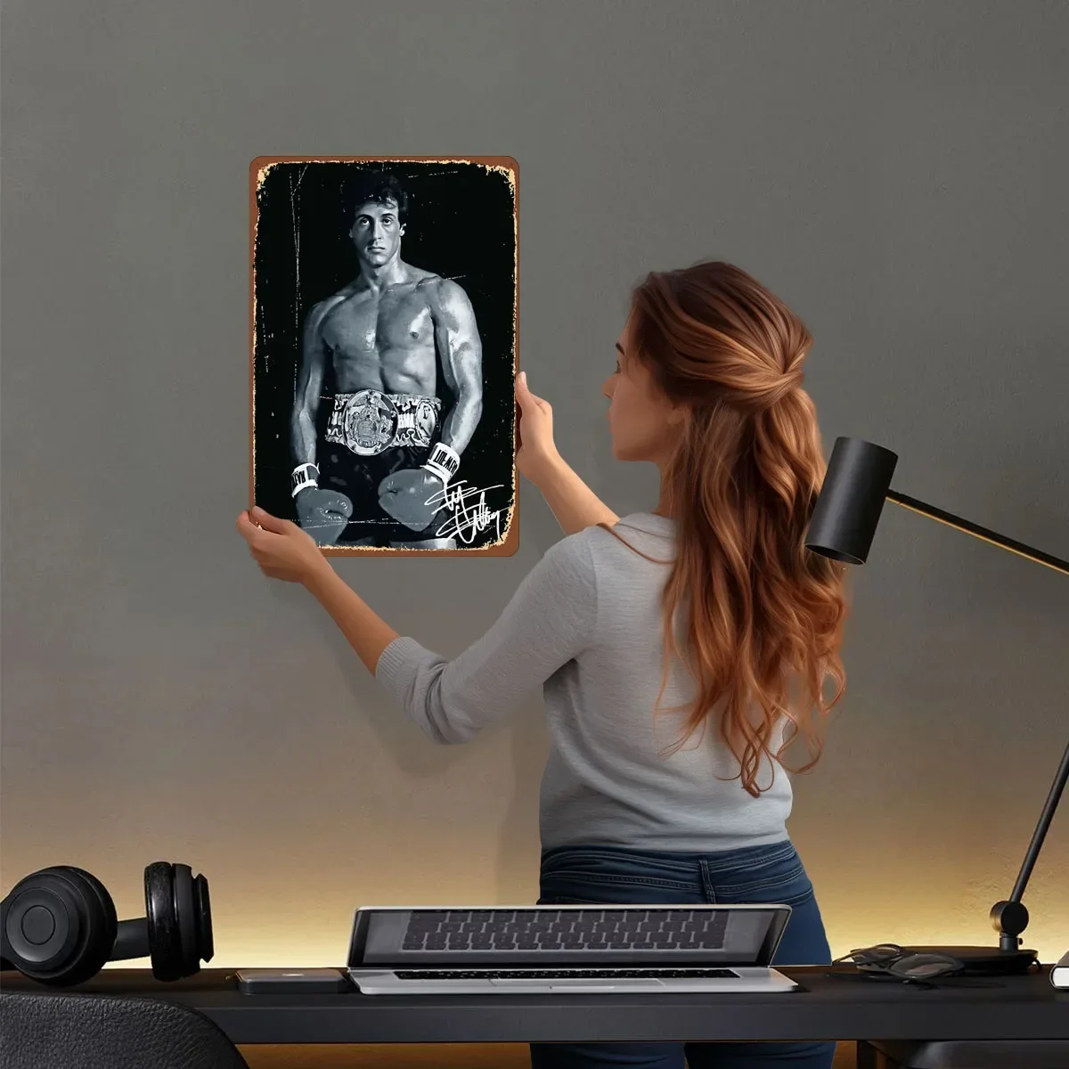 سيلفستر ستالون ملصق الملاكمة صفيح تسجيل القهوة بار الملحقات علامات معدنية قابلة للتخصيص ل جدار الفن الديكور الرجعية #2