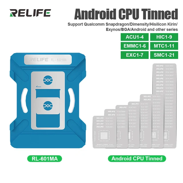 RELIFE RL-044 58 szt. Seria Android do sadzenia chipów cyna stalowy zestaw szablonów wsparcie dla różnych narzędzi do naprawy telefonów z serii Android