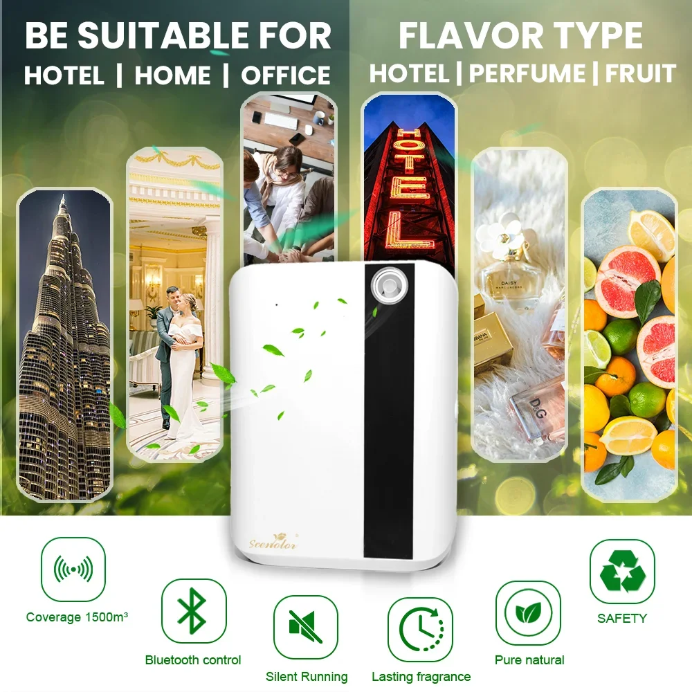 1000m³ Scent Diffuser Machine Wall Mounted Fragrance Diffuser Bluetooth Essential Oils Diffuser Electric Smell for Home Hotel image 2