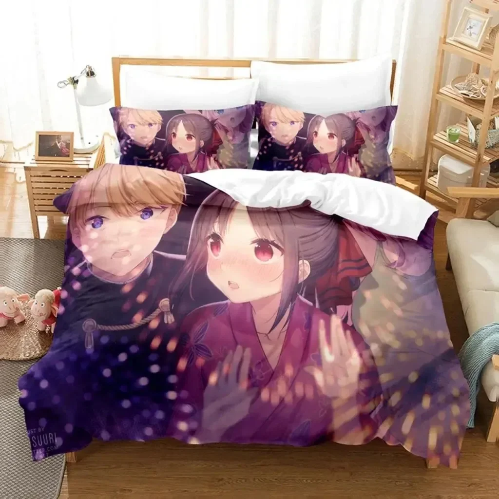 Kaguya-sama Love Is War Miss Huiye Supplies Set Duvet Cover Set Bedding Sets Adults Bed Pillowcases No Filling Birthday Gifts