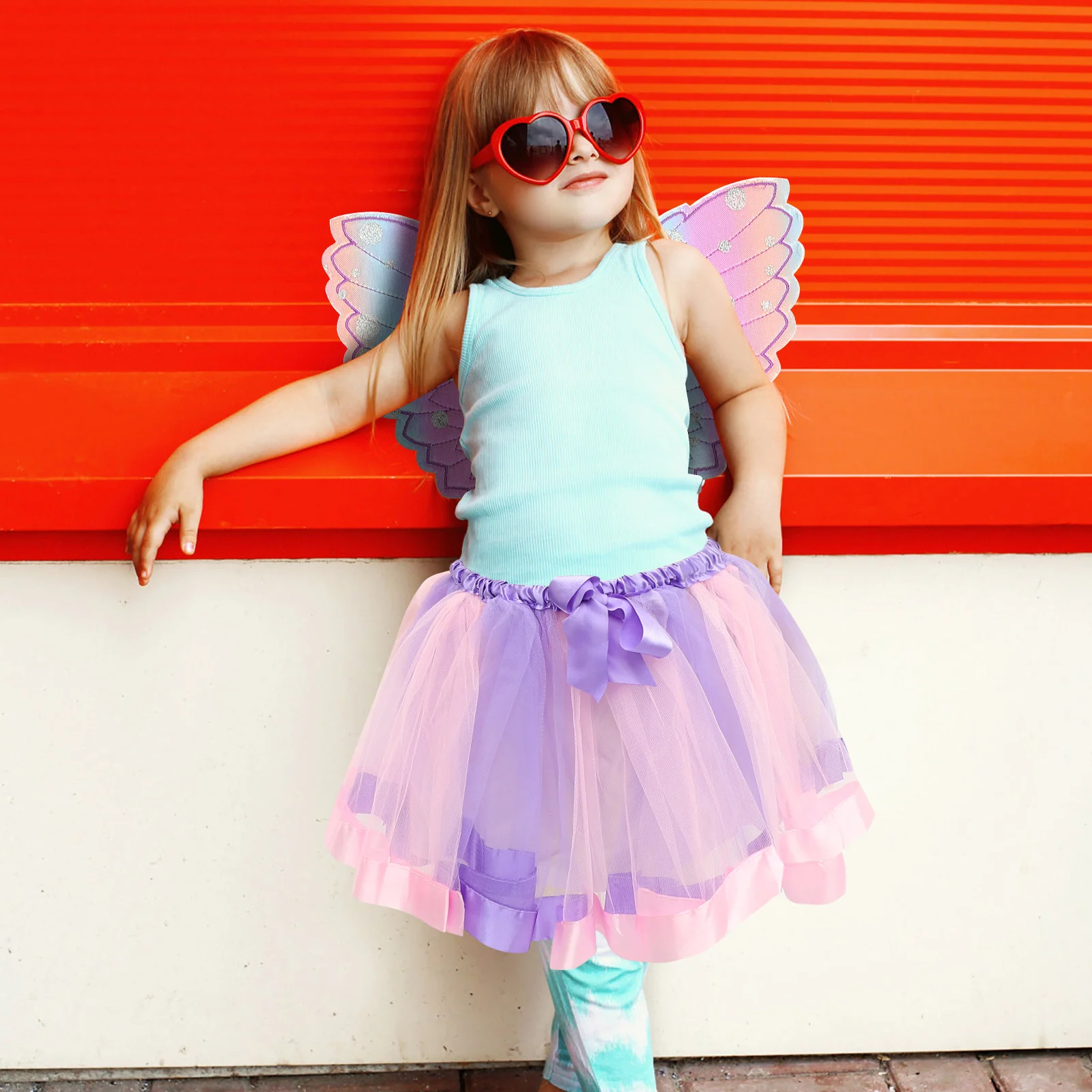 

1Set Angel Costume Fairy Dress Up for Girls Ages 2-6 Halloween Party Lovely Wand Cosplay Outfit Angel Costume