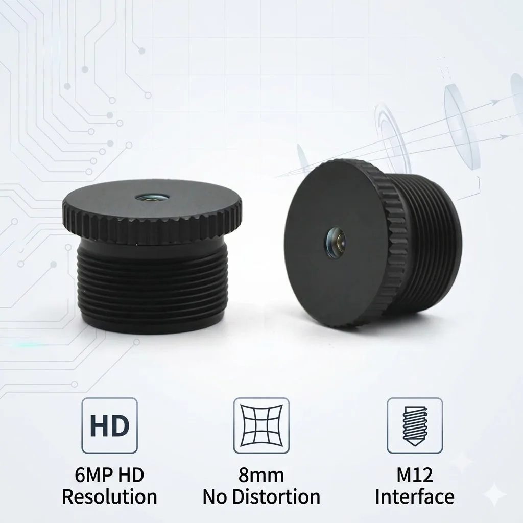 No Distortion 8mm M12 Lens 6MP HD with 650nm IR Filter for OpenMV Binocular Face Recognition Industrial Machine Vision