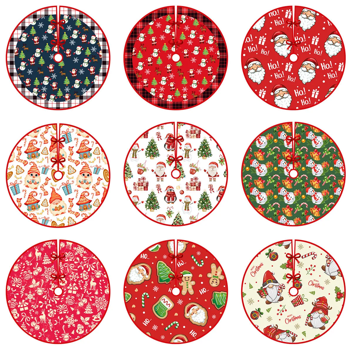 

Christmas Tree Skirt Snowflake Santa Claus Printed Xmas Tree Bottom Decor Mat Merry Christmas Decoarations Home Party Ornaments