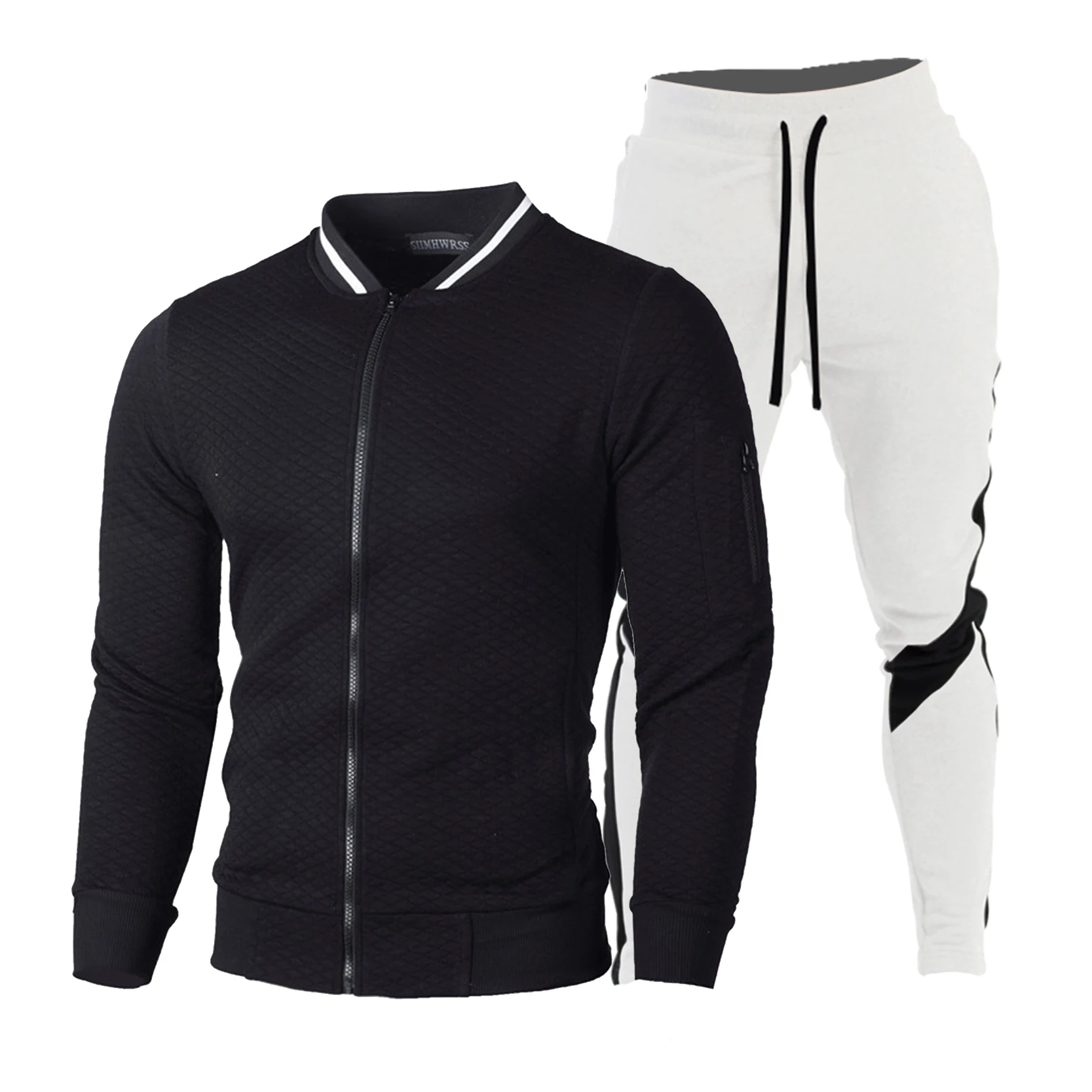 Conjunto de sudadera con cremallera para hombre, chaqueta deportiva de ocio, ropa de jogging, marca al por mayor, descuento de cantidad