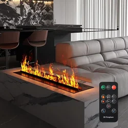 Modern 3D Atomized Fireplace Monochrome Flame TV Decor Custom Mist Smart Indoor Electric Water Steam Fireplace