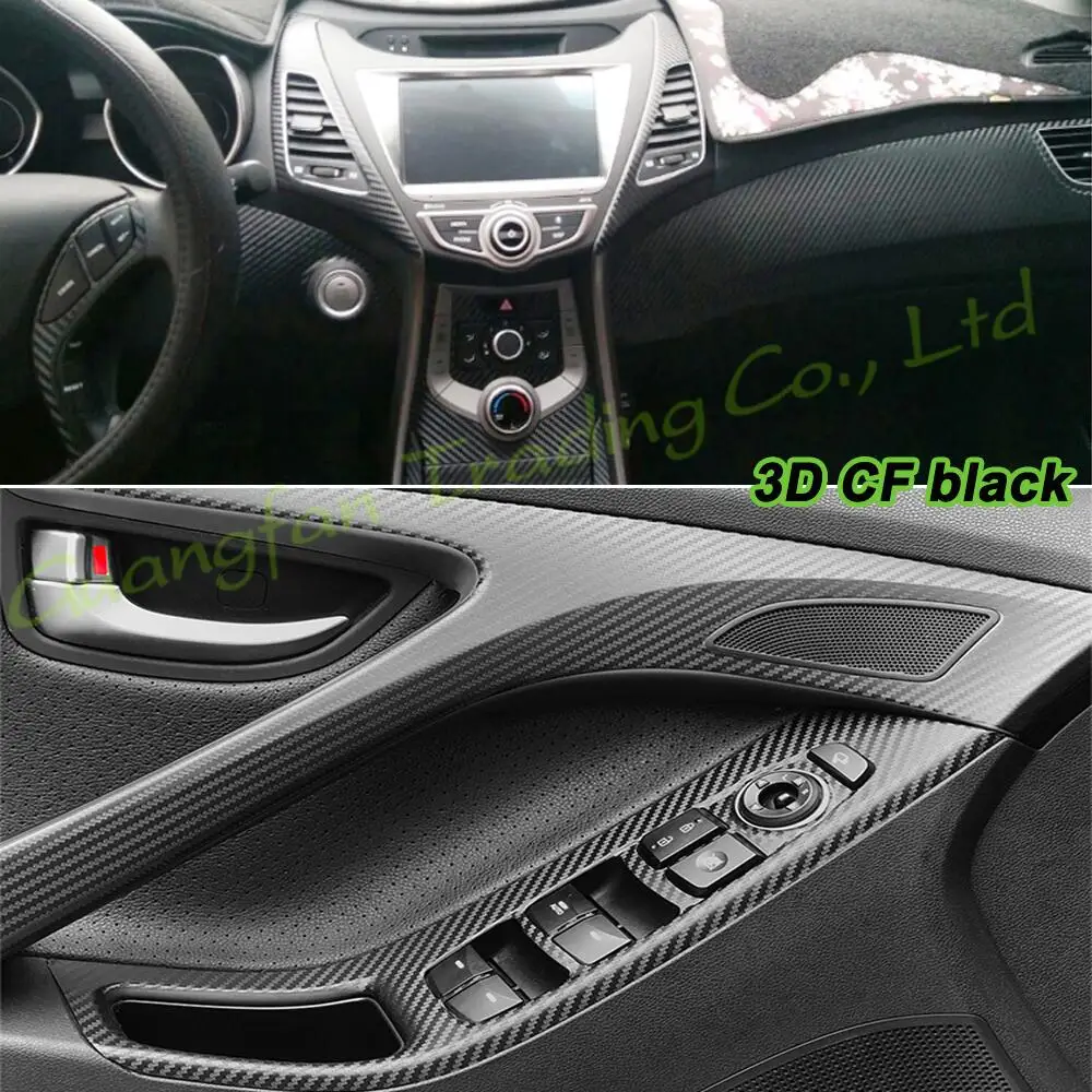 For Hyundai Elantra MD 2012-2016 Car-Styling 3D/5D Carbon Fiber Car Interior Center Console Color Molding Sticker Decals Parts